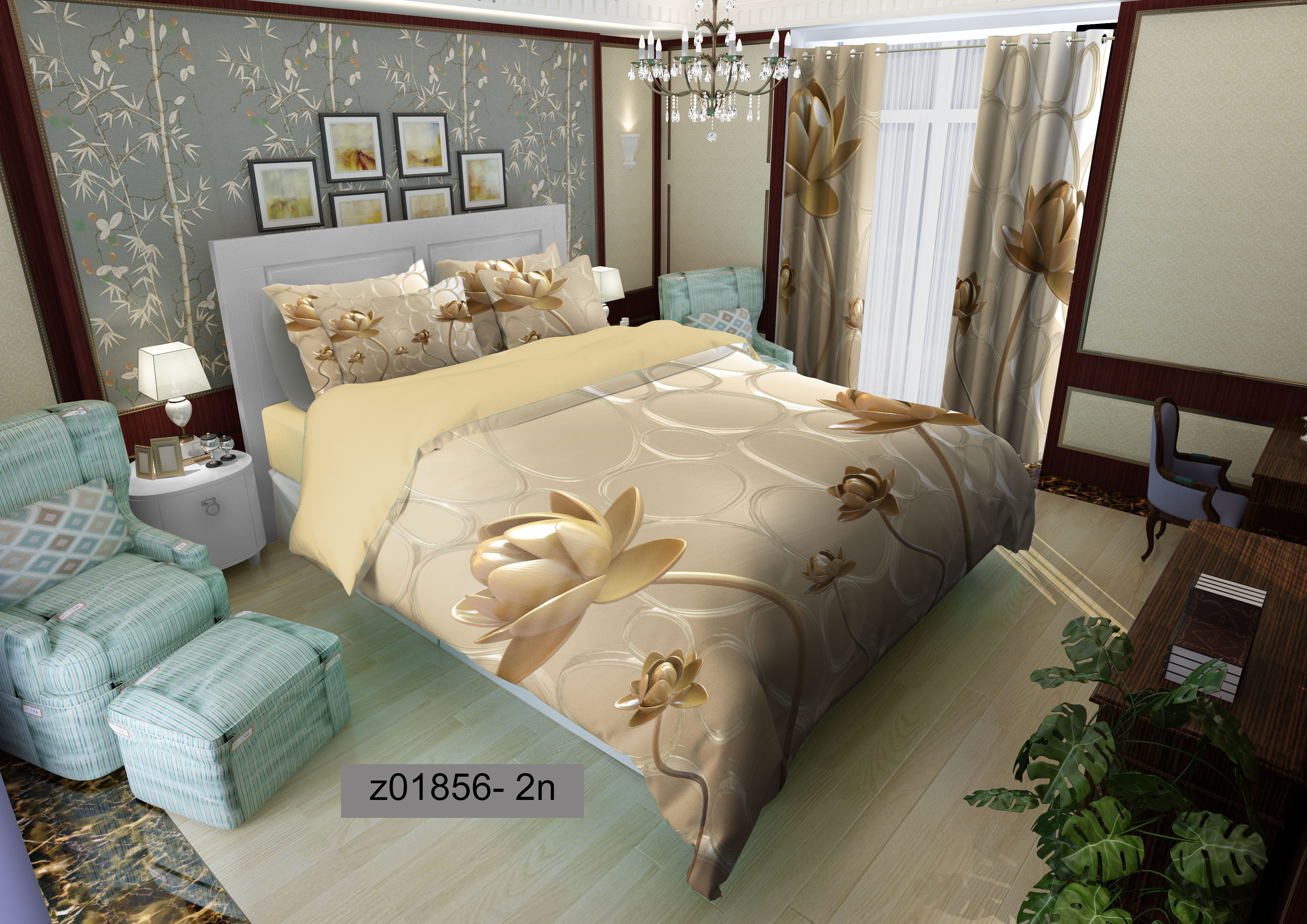 لحاف روتختی تنسل سه بعدی (3D) کالای خواب متین کد 1856