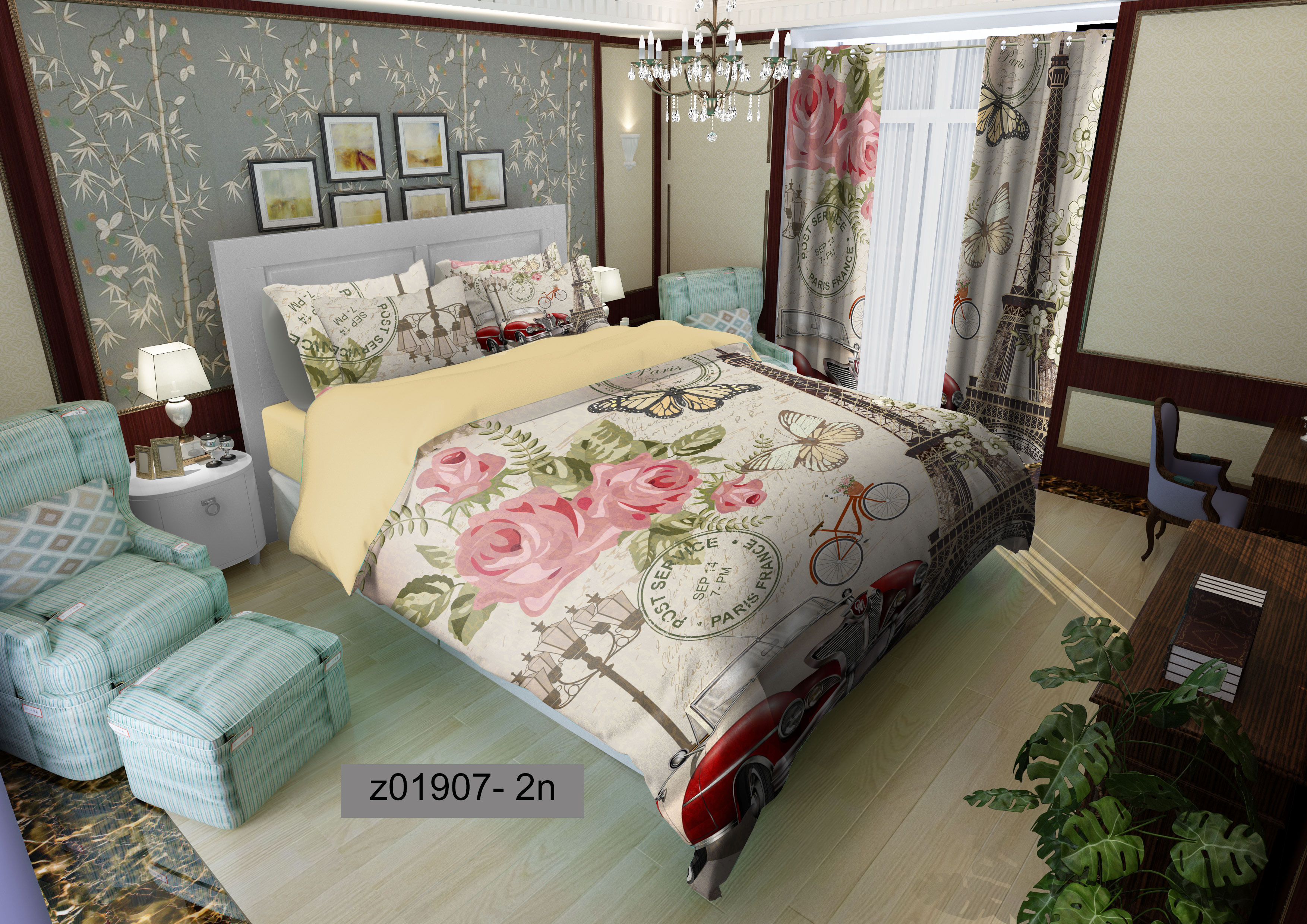 لحاف روتختی تنسل سه بعدی (3D) کالای خواب متین کد 1907