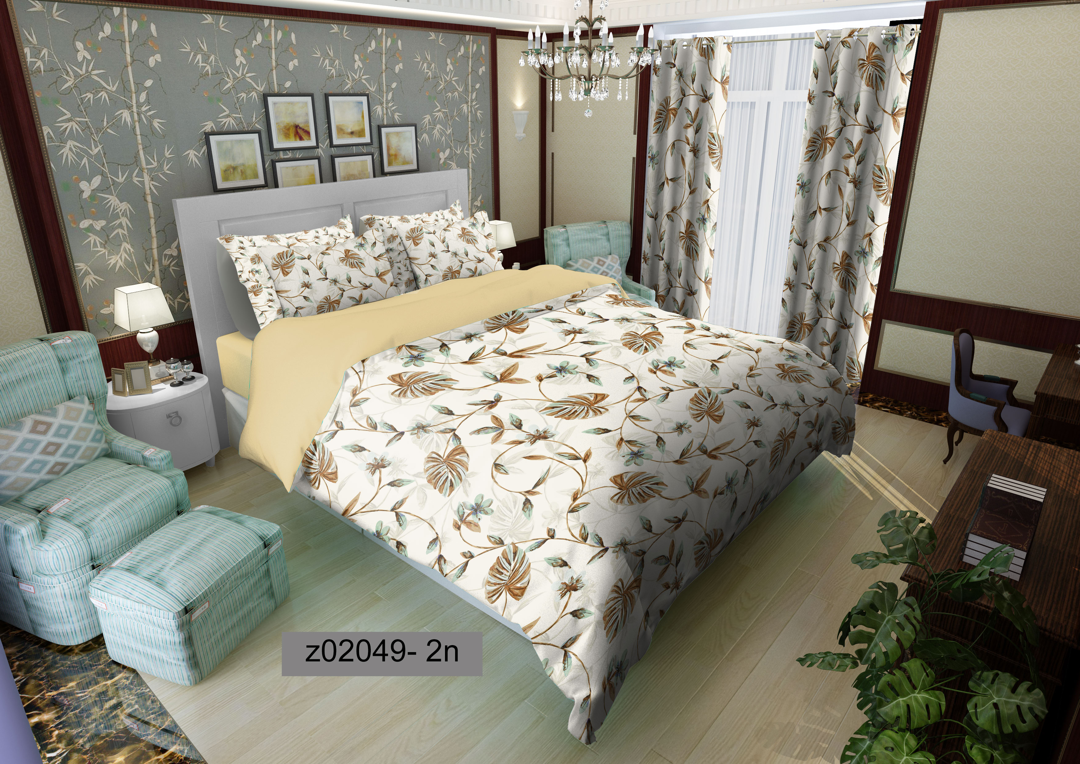 لحاف روتختی تنسل سه بعدی (3D) کالای خواب متین کد 2049